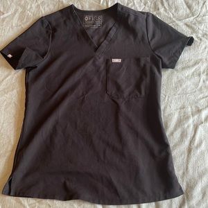 Figs XS Scrub Top Black